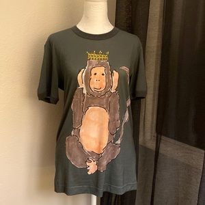 Dolce & Gabbana Monkey Print T-Shirt / Grey / Size 44